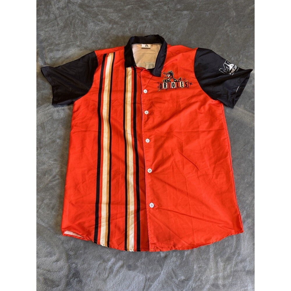 Baltimore Orioles Bowling Shirt Adult XL Orange SGA Throwback Logo Retro MLB
